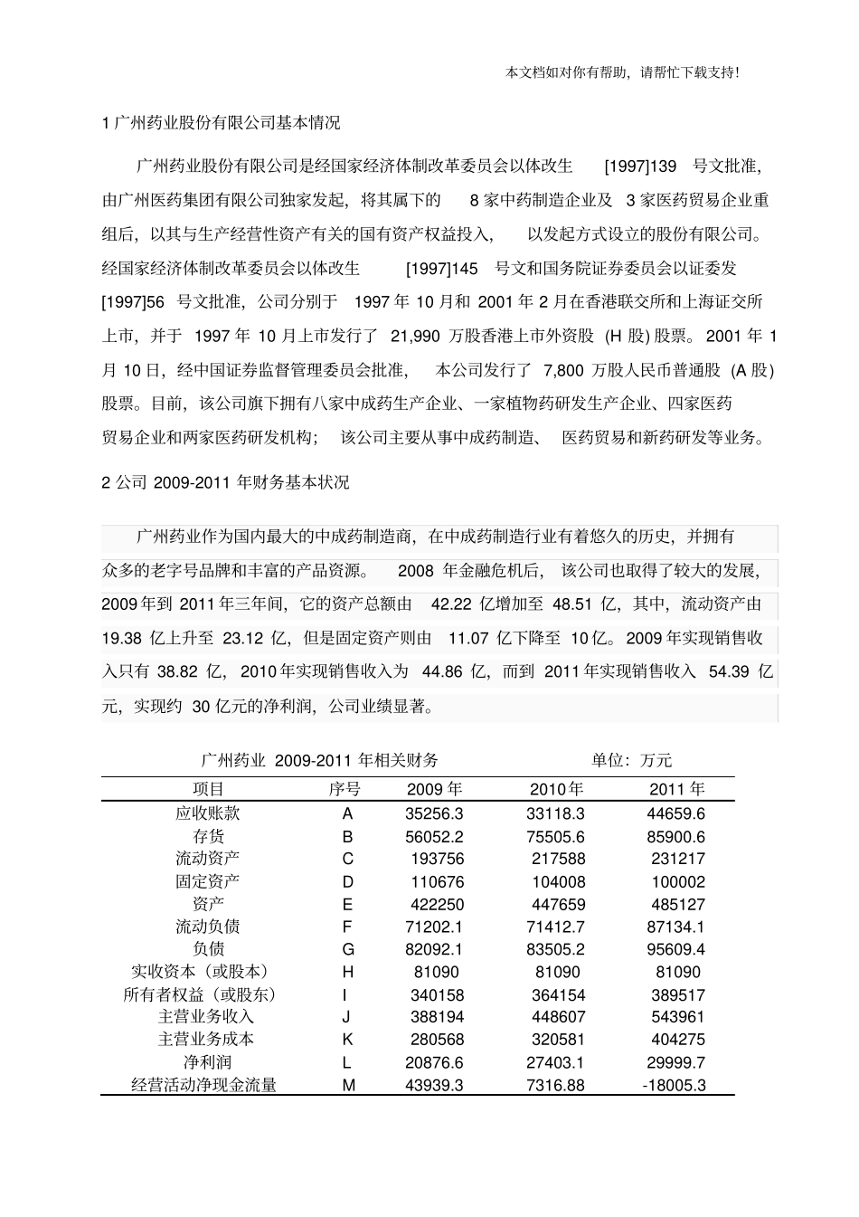 广州药业股份有限公司财务报表分析_第2页