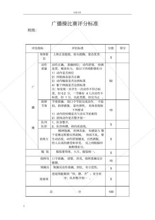 广播操比赛评分标准
