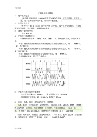 广播电视技术基础_期末考试复习提纲终