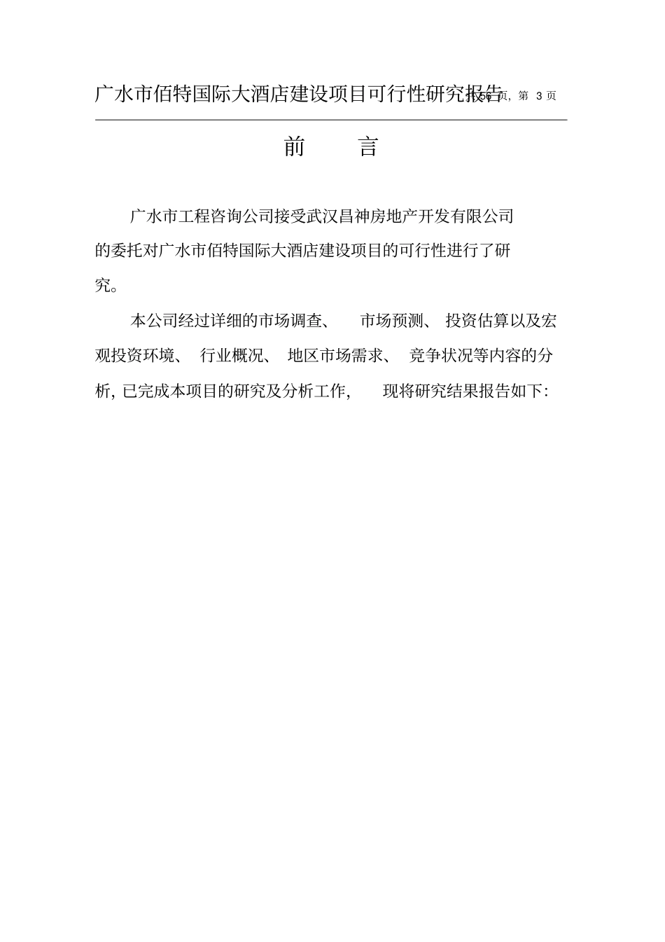 广水佰特国际大酒店建设项目可行性研究报告_第3页