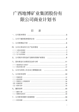 广西地博矿业商业计划书
