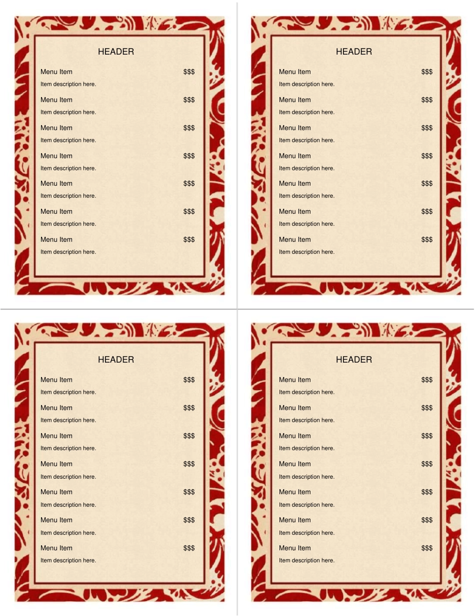 庄重菜单模板_第1页