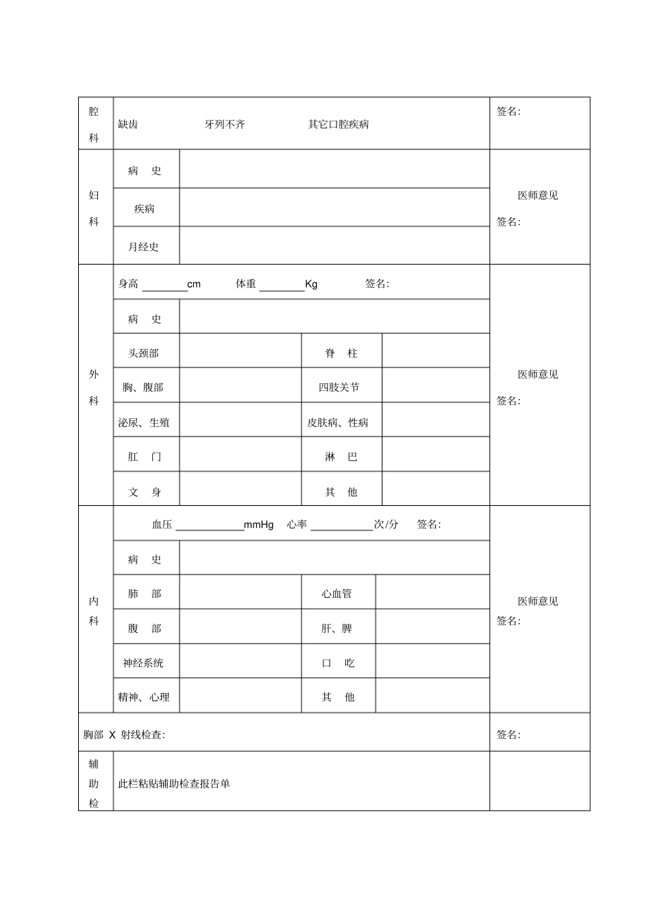应征公民体格检查表征兵_第2页