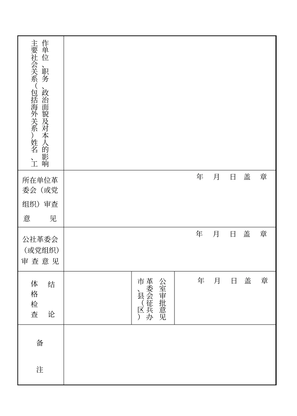 应征青年入伍登记表_第2页