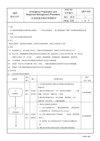 应急准备及响应管理程序