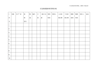 应急救援器材台账