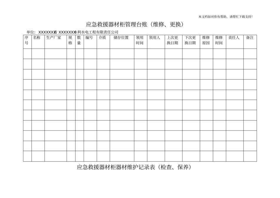 应急救援器材管理台账检查维护保养_第1页