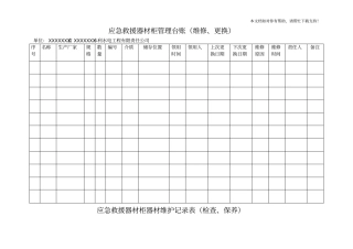 应急救援器材管理台账检查维护保养