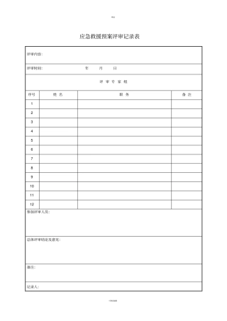 应急预案评审记录表全-2