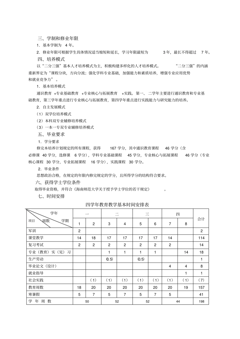 应用心理学专业师范本科培养方案_第2页