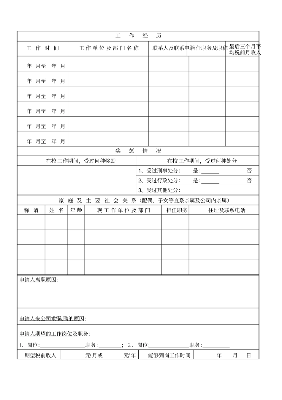 应聘人员登记表新_第2页