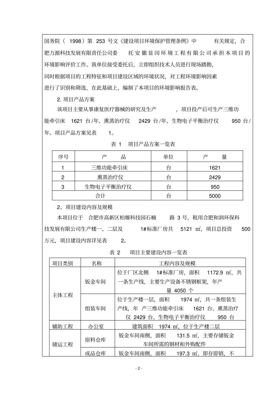 康复医疗器械健身器材的研究及生产加工项目环境评价书表_第3页