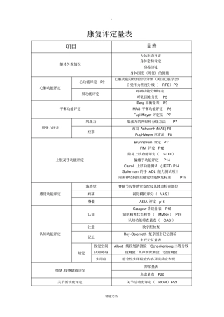 康复治疗评定量表11536