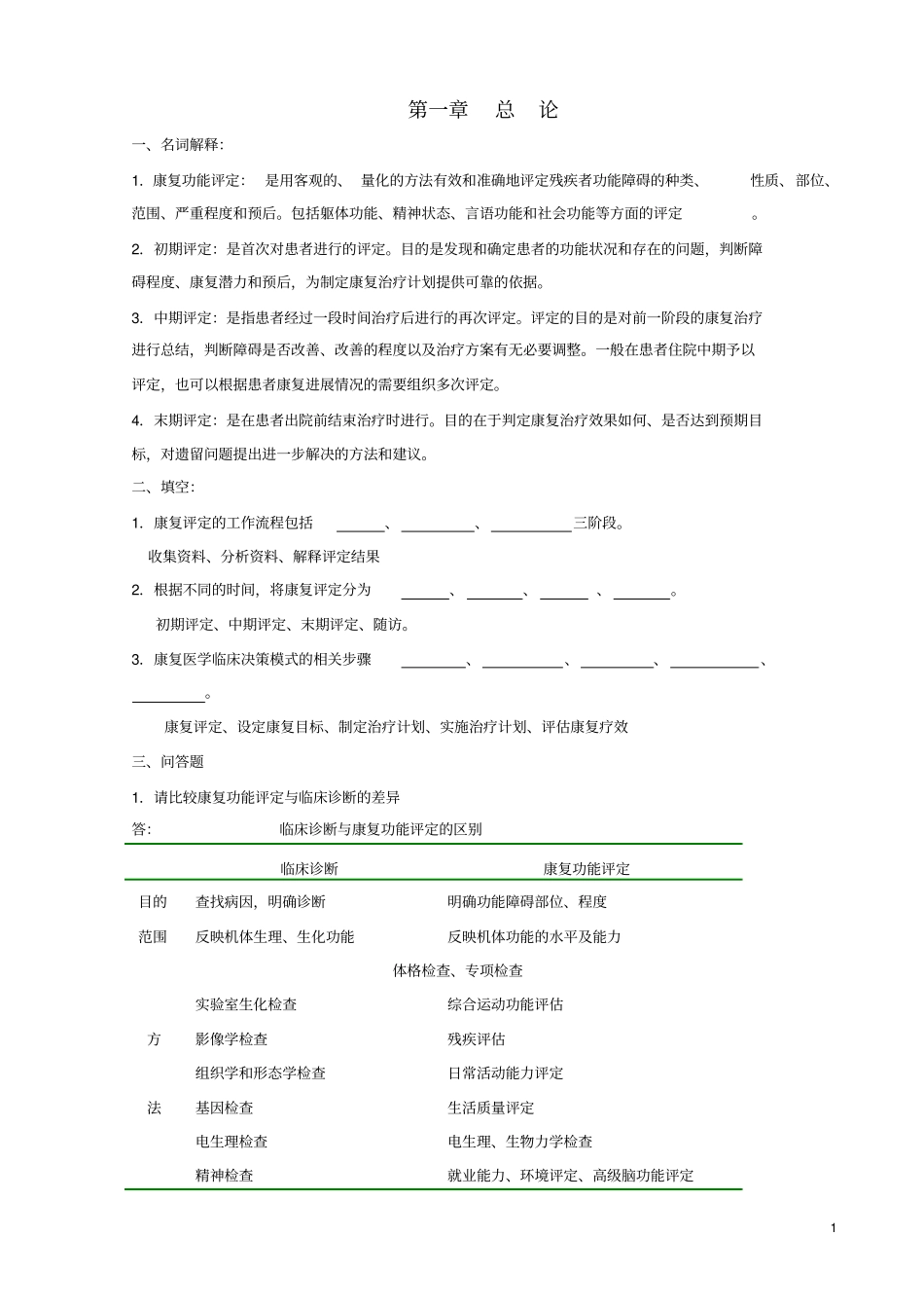 康复评定试题库_第1页