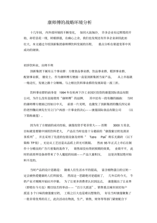 康师傅的战略环境分析