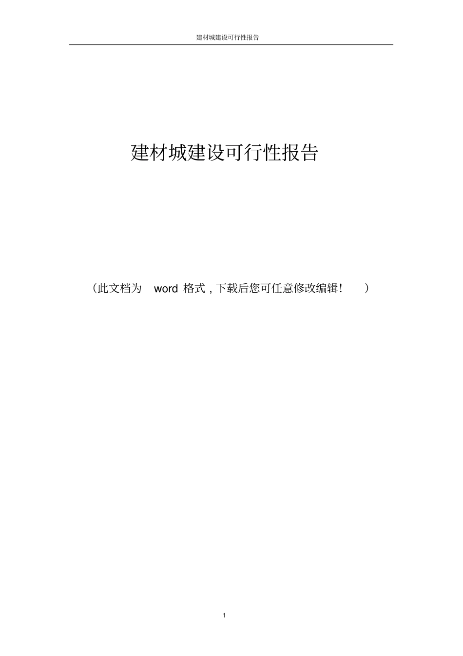 建材城建设可行性报告_第1页