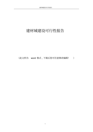 建材城建设可行性报告