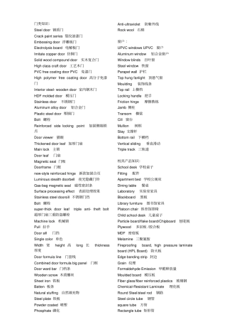 建材类专业英语词汇解析