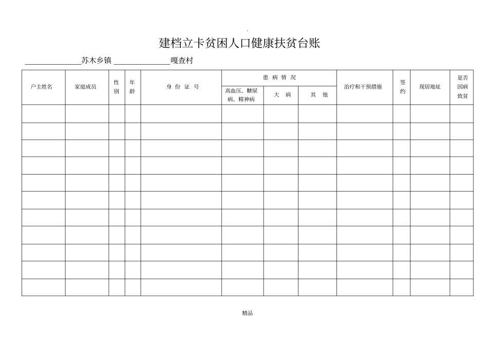 建档立卡贫困人口健康扶贫台账_第1页
