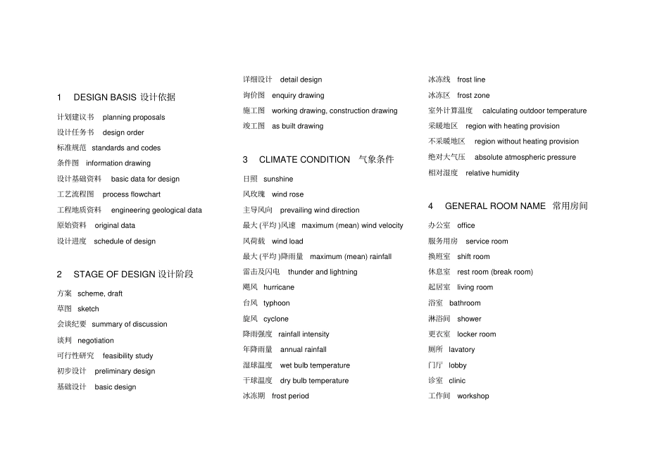 建筑专业词汇中英对照精心整理版_第1页