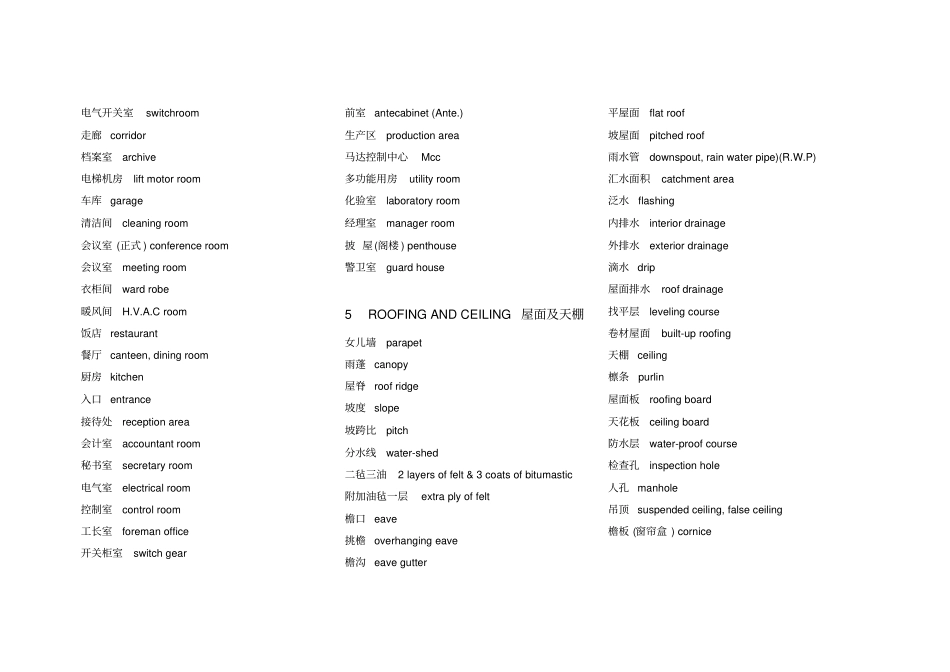 建筑专业词汇中英对照精心整理版_第2页