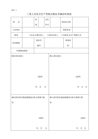 建筑业企业三类人员调动程序