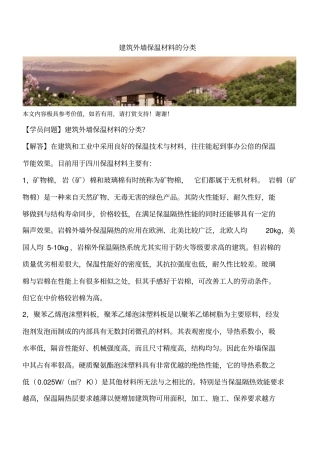 建筑外墙保温材料的分类_0