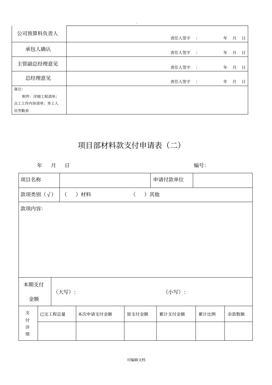 建筑工程、材料款支付申请表_第2页