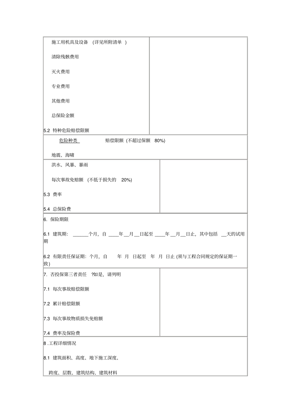 建筑工程一切险保险合同_第2页