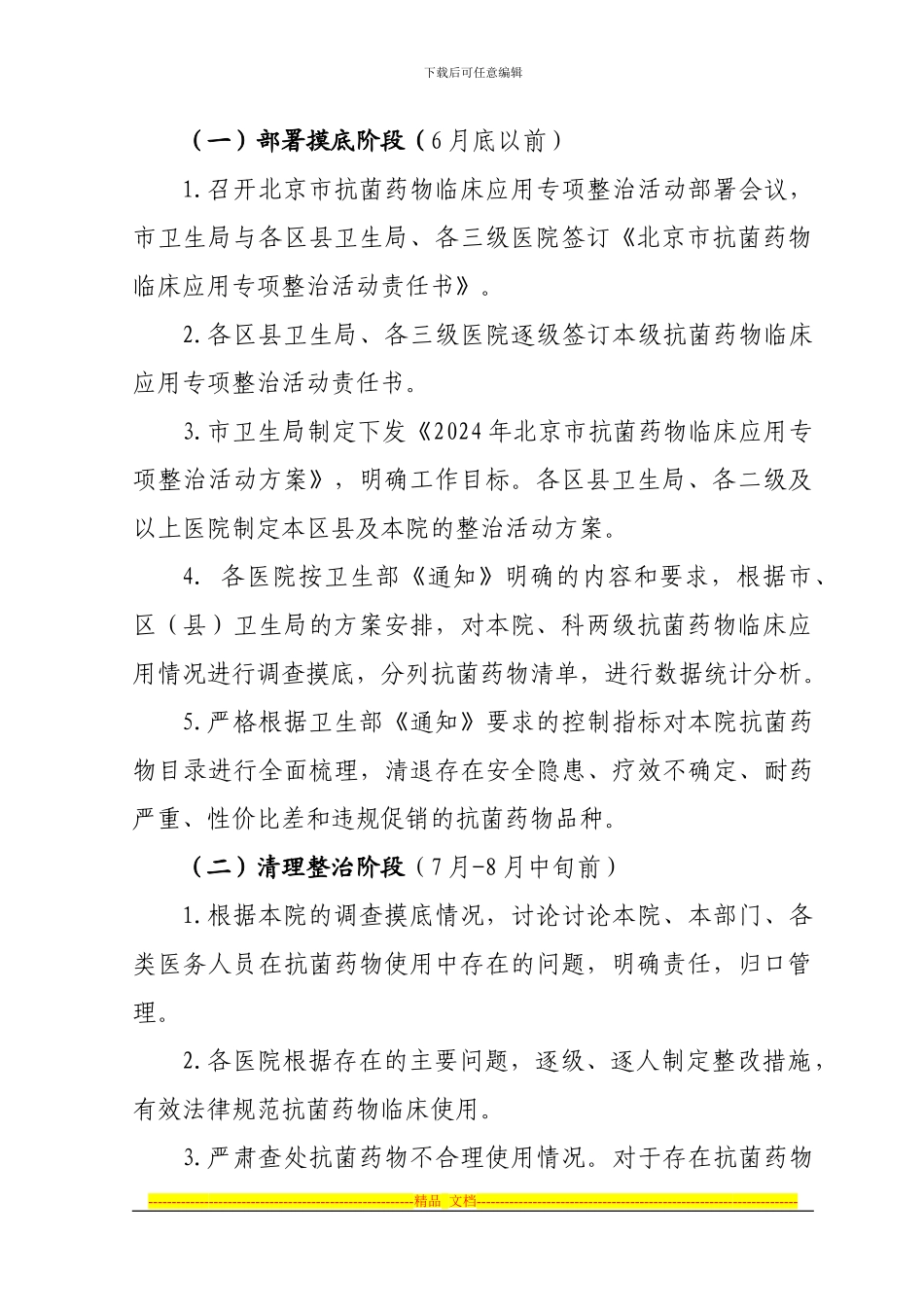 2024年北京市抗菌药物临床应用专项整治活动方案_第3页