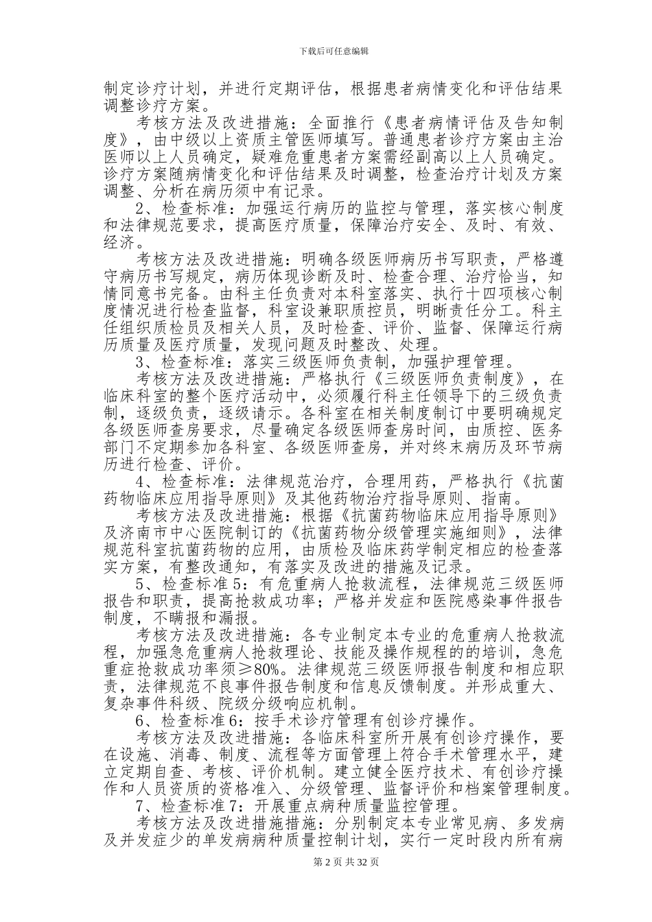 2024年医疗质量安全管理与持续改进考核标准、考核办法、改进措施_第2页