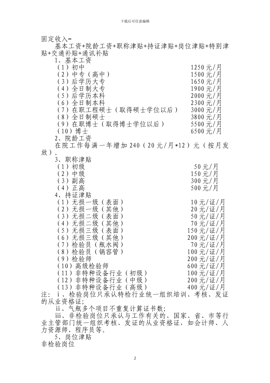 2024年南京锅检院非编员工绩效工资分配实施方案_第2页