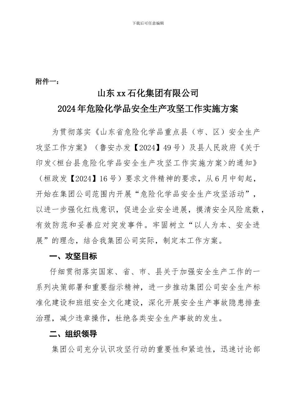 2024年危化品安全生产落实方案_第1页