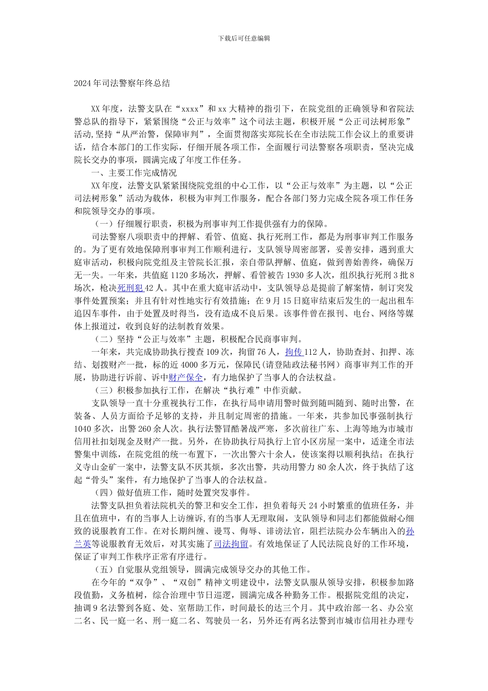 2024年司法警察年终总结_第1页