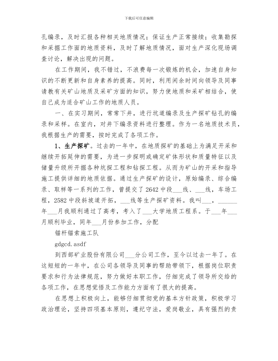 2024年地质工作总结范文_第2页