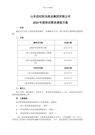 2024年培训需求调查方案-01