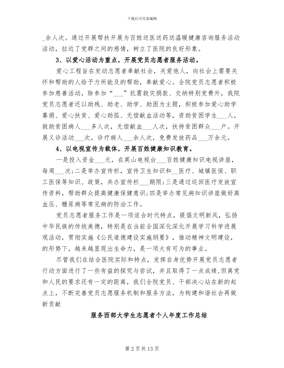 2024年大学生志愿者个人活动总结_第2页