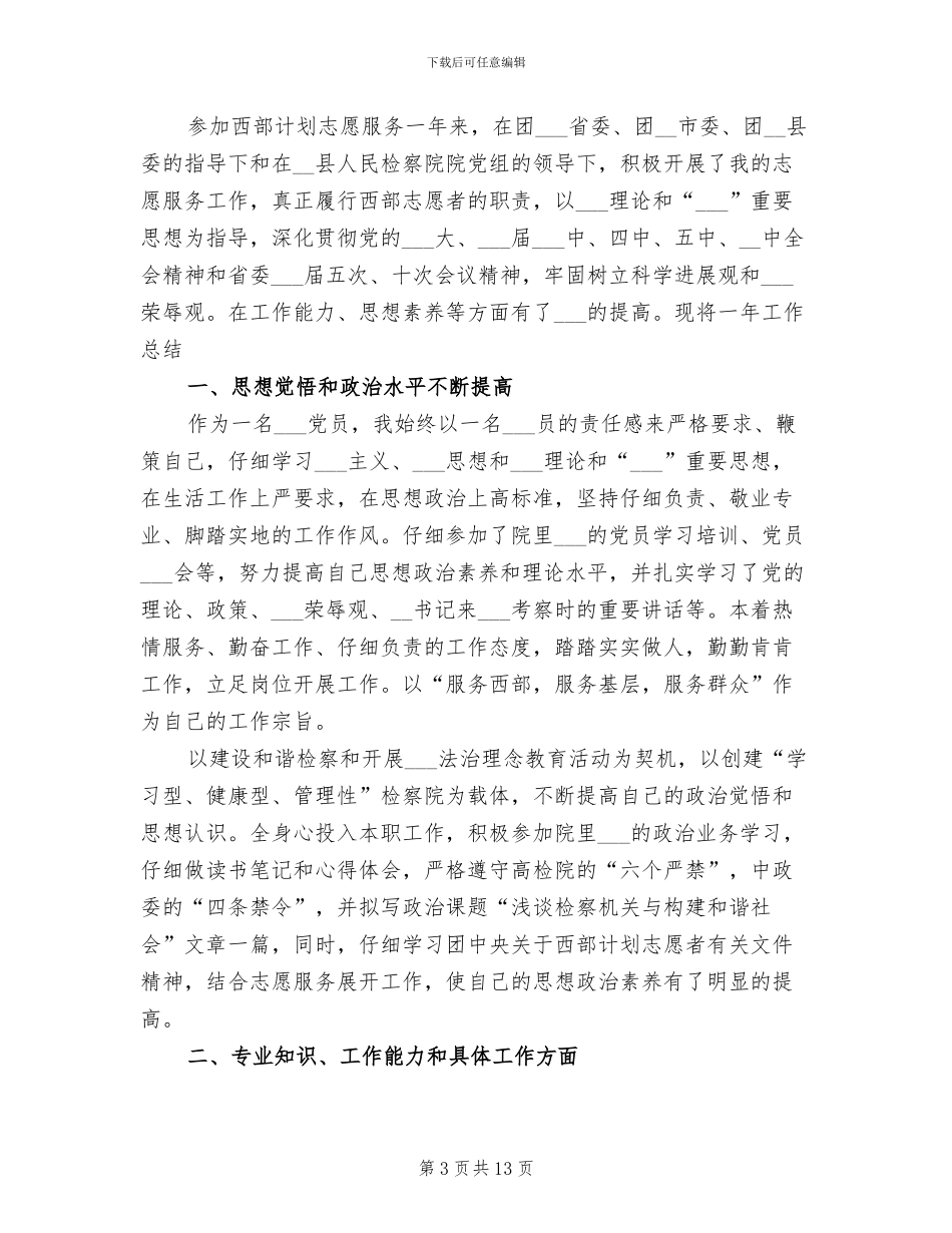 2024年大学生志愿者个人活动总结_第3页