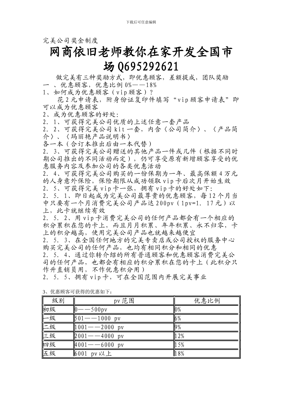 2024年完美公司最新奖金制度_第1页