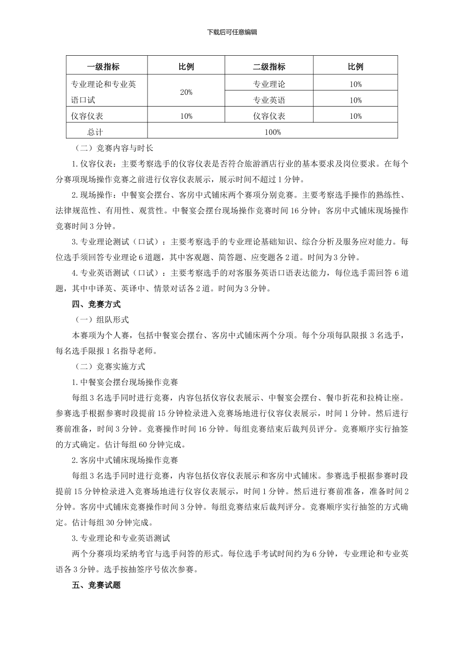 2024年安徽省职业院校技能大赛中职组酒店服务赛项规程_第2页