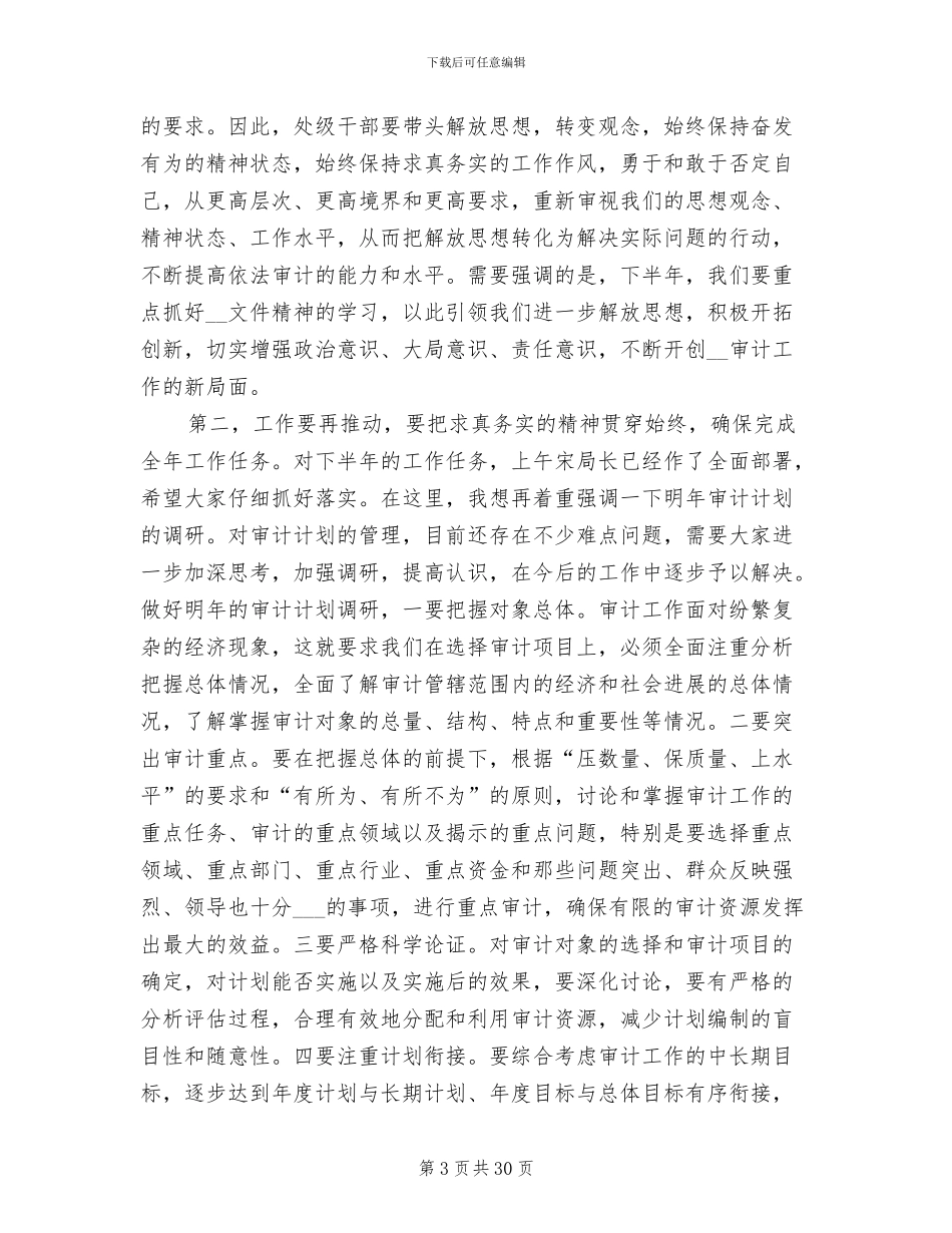 2024年审计局工作总结讲话_第3页