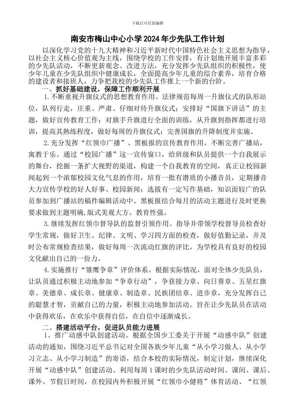 2024年少先队工作计划_第1页