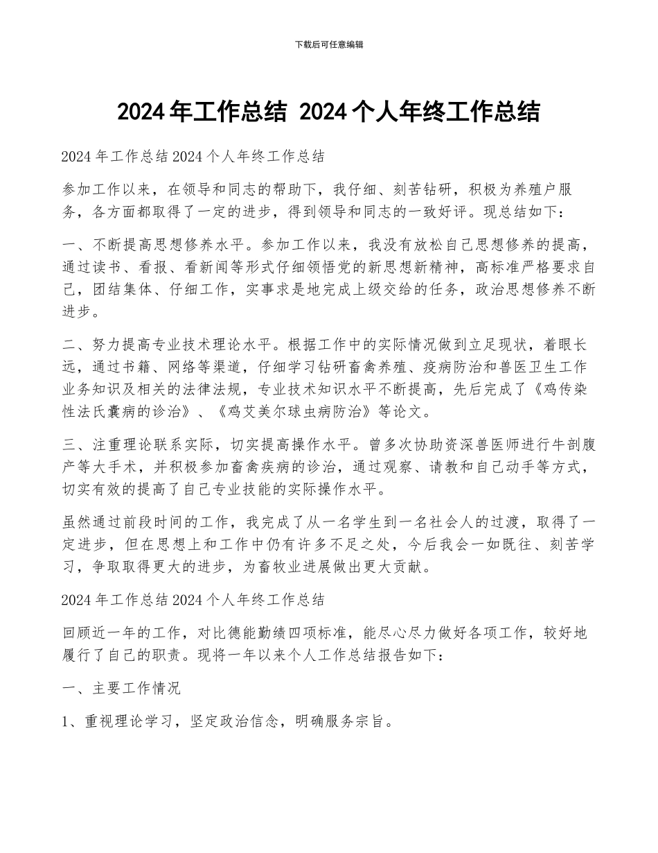 2024年工作总结-2024个人年终工作总结_第1页