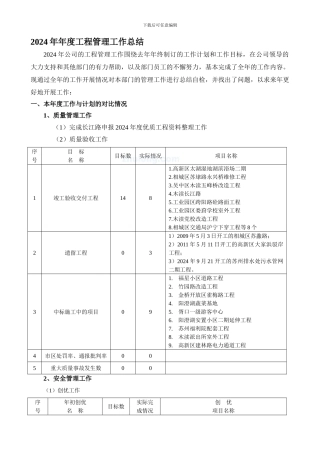 2024年工程管理部工作总结-secret