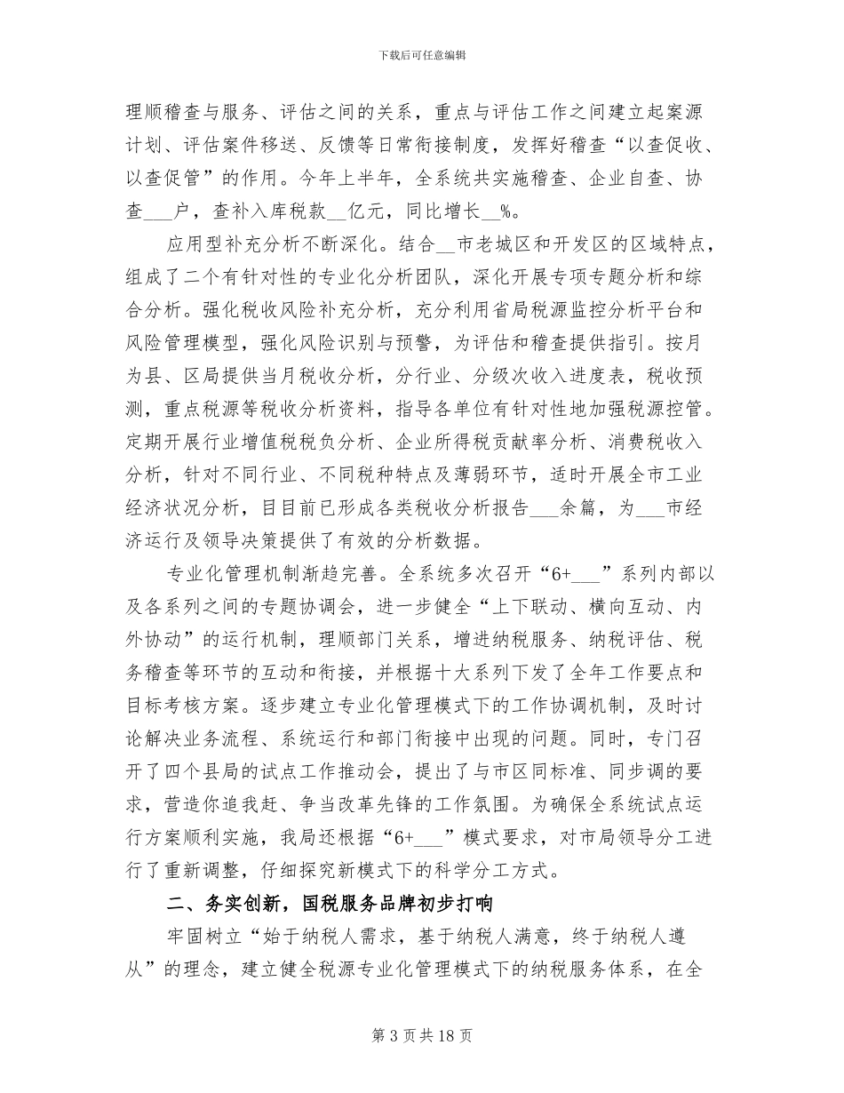 2024年市国税局上半年工作总结_第3页