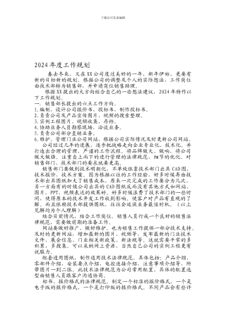 2024年年度工作规划总结