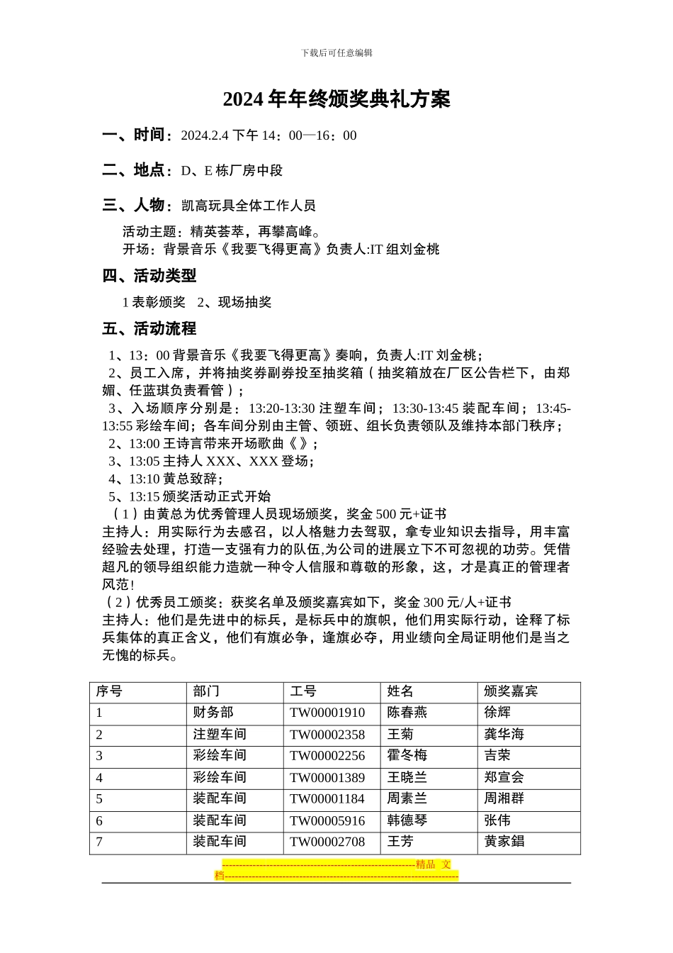 2024年年终颁奖典礼方案11_第1页
