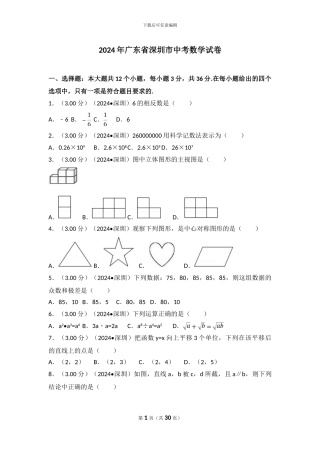 2024年广东省深圳市中考数学试卷