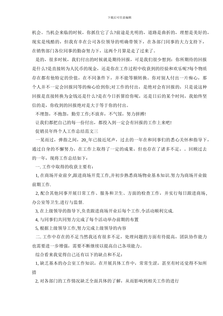 2024年底促销员年终个人工作总结范文五篇_第3页