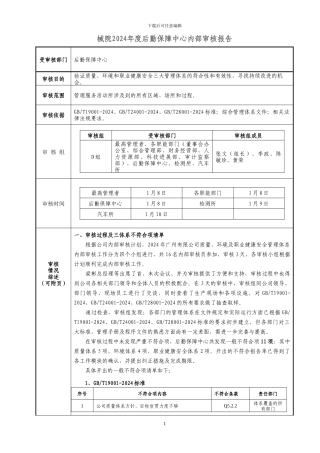 2024年度三体系内部审核报告